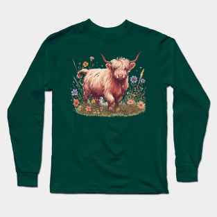 Cottagecore Aesthetics Vintage Cow Long Sleeve T-Shirt